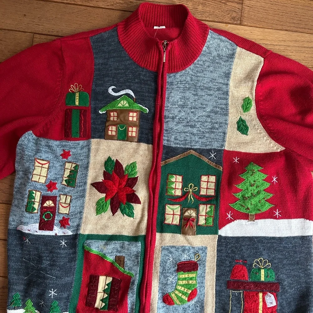 Vintage Christmas patchwork sweater - Picture 4 of 10